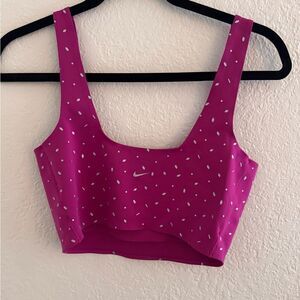 Nike Pink and White Performance Sports Bra